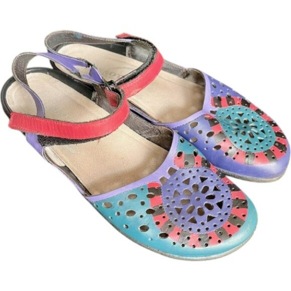 NAOT Arataki Hand Painted Closed Toe Slingback Sandal - Multi - EU 40 (US 9) - Picture 2 of 7